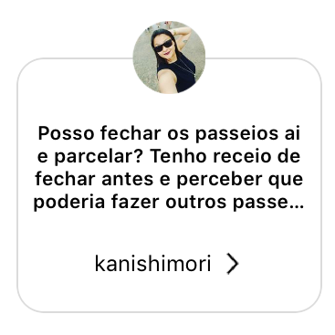 Posso fechar os passeios ai e parcelar? Tenho receio de fechar antes e perceber que poderia fazer outros passe...