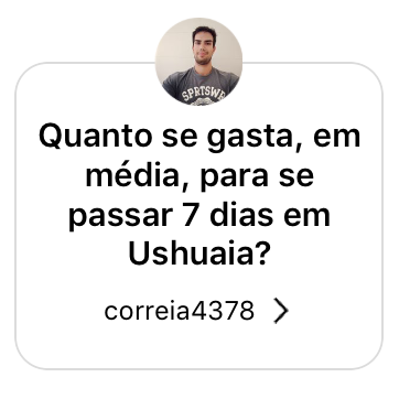 Quanto se gasta, em média, para se passar 7 dias em Ushuaia?