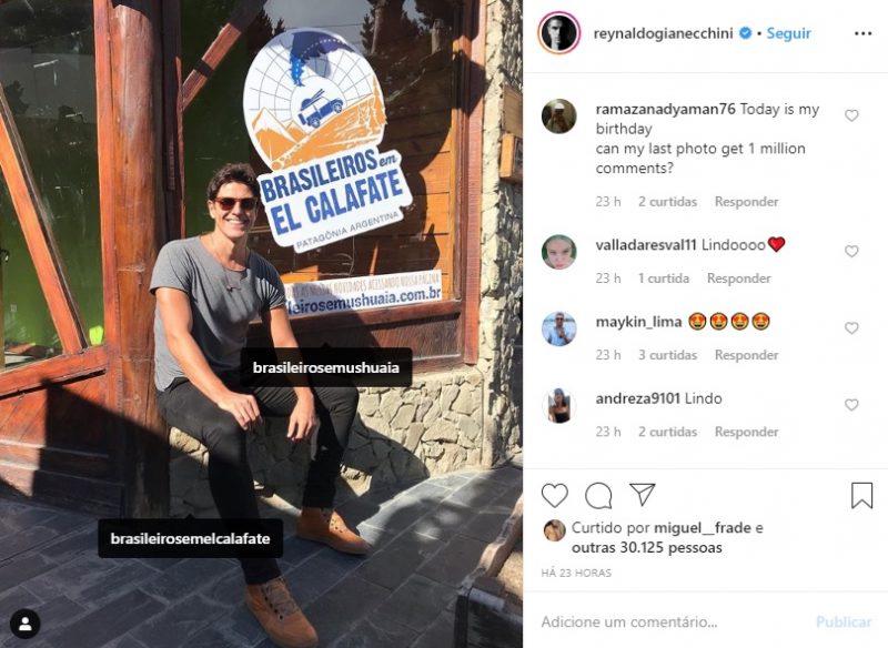 Reinaldo Gianecchini Visita El Calafate - Instagram | Brasileiros em Ushuaia