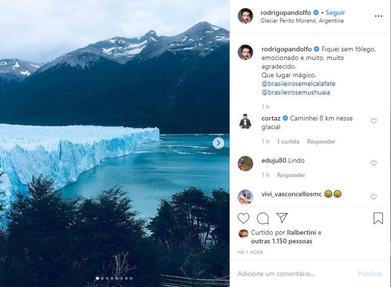 Reinaldo Gianecchini Visita El Calafate - Instagram | Brasileiros em Ushuaia