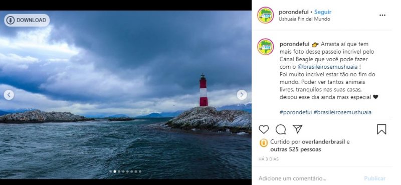 Post Instagram porondefui | Brasileiros em Ushuaia