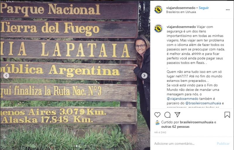 Placa Parque Nacional Tierra del fuego Blog Viajando Se Medo conhece Ushuaia | Brasileiros em Ushuaia
